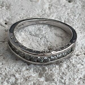 Sterling Silver Channel-Set Clear CZ Eternity Ring